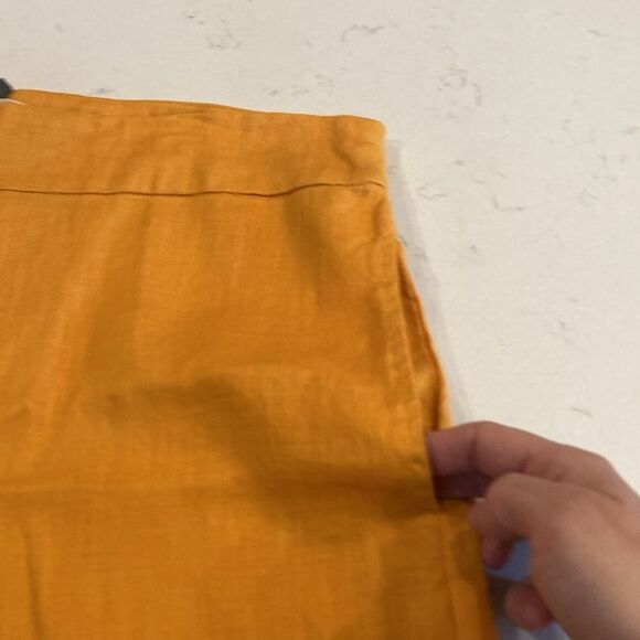 NEW LANHTROPY 100% Linen Lux High Rise Banana Yellow Classic Summer Shorts XL - Picture 4 of 6